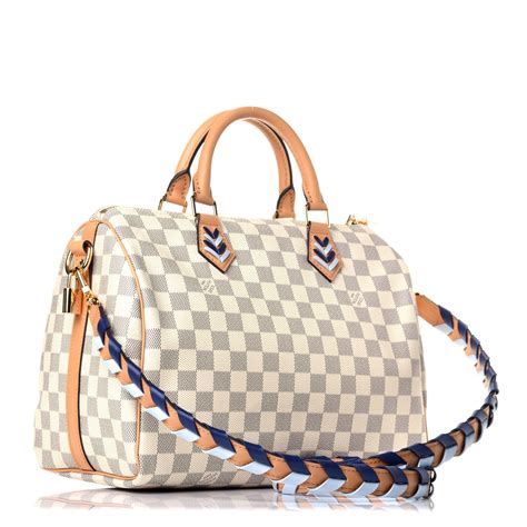 lv speedy damier azur 30|speedy 30 with shoulder strap.